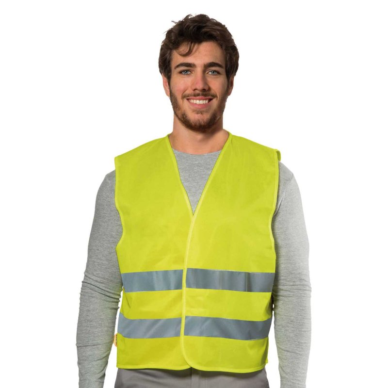 GILET POLY GIALLO C/BANDE S/PORTANOME